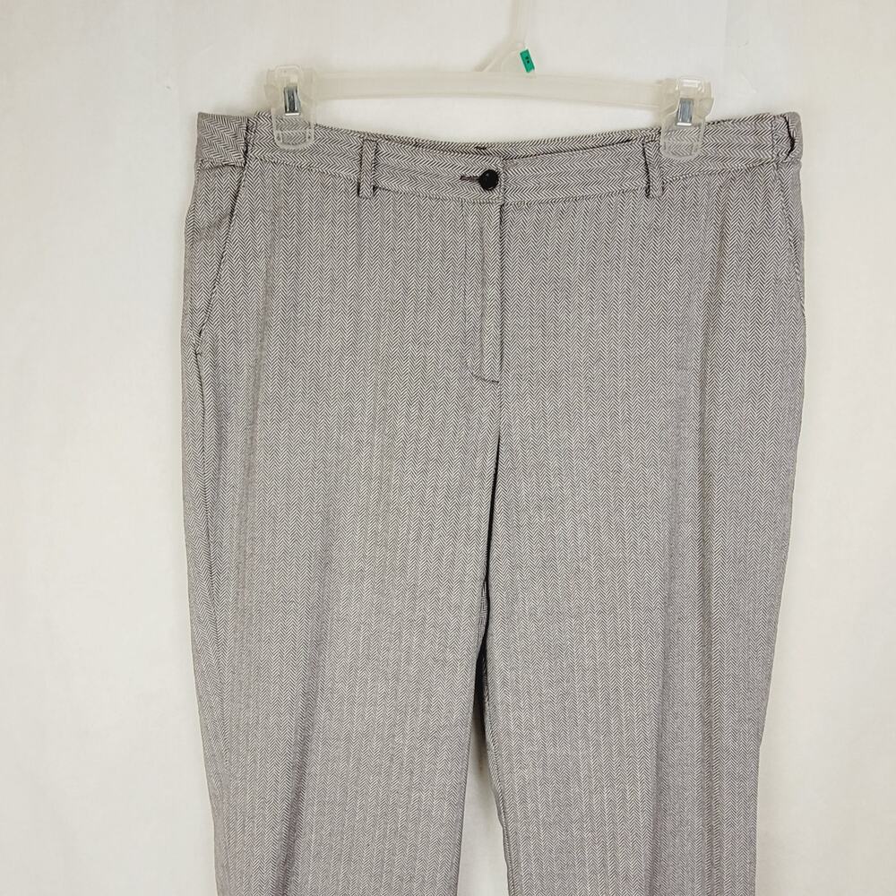 L.L. Bean grey herringbone trousers Size 18 Petite Preppy Career Office Classic - Picture 4 of 9